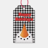 Étiquettes-cadeau Funny Bold Snowman Joyeuses Vacances Rustiques Pay (Devant)