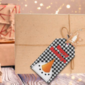 Étiquettes-cadeau Funny Bold Snowman Joyeuses Vacances Rustiques Pay