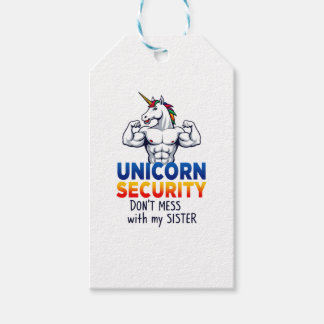 Étiquettes-cadeau Funny Brother Unicorn Security Dont Mess With My S