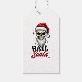 Étiquettes-cadeau Funny Hail Santa Claus Skull Skeleton Antichrist C