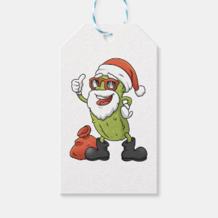 Étiquettes-cadeau Funny Pickle Santa Claus