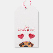 Étiquettes-cadeau Funny Valentine's Day mignon Chien Coeur Headband (Dos)