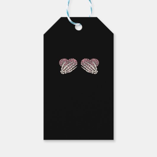 Étiquettes-cadeau Funny Valentines Jour Squelette Mains Coeurs Fille (Devant)
