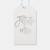 Étiquettes-cadeau Future Mrs. Faux Papier D'argent Écriture Moderne  (Dos)