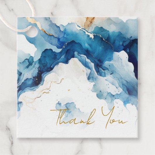 Étiquettes Cadeau Gala AZURE Marble Dreams (Devant)