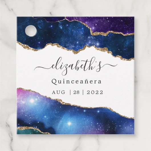 Étiquettes Cadeau Galaxie Agate (Devant)