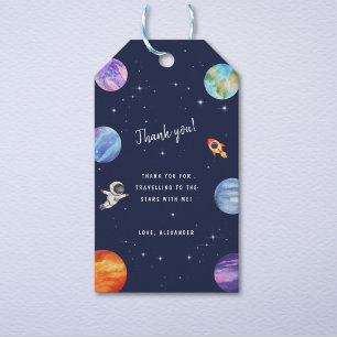 Étiquettes-cadeau Galaxy Stars Espace extra-atmosphérique Anniversai