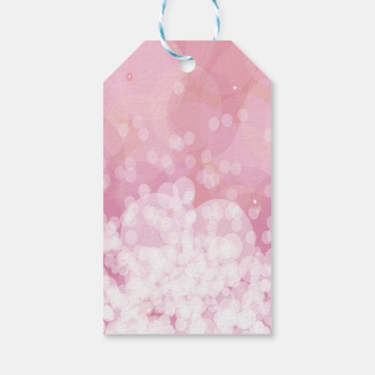 Étiquettes-cadeau Galentines Day Bestie Parties scintillant rose Val (Dos)