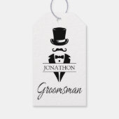 Étiquettes-cadeau Garçon d'honneur Smoking Chapeau Haut de Forme Nom (Dos)