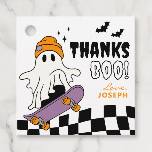 Étiquettes Cadeau Garçon Halloween Éffrayant Anniversaire Favoriser  (Devant)