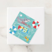 Étiquettes Cadeau Garçon Pool Party anniversaire requin merci (En situation)