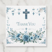 Étiquettes Cadeau Garçons Baptême Blue Cloud (Dos)