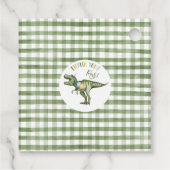 Étiquettes Cadeau Garçons Green Stomp Chomp Roar Dinosaur 1er annive (Dos)