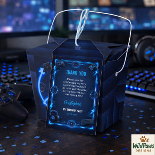 Étiquettes-cadeau Garçons Moderne Cool Bleu Jeux 8e Anniversaire