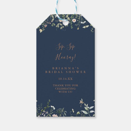 Étiquettes-cadeau Garden Wildflower Sip Sip Hooray Bridal Shower (Devant)