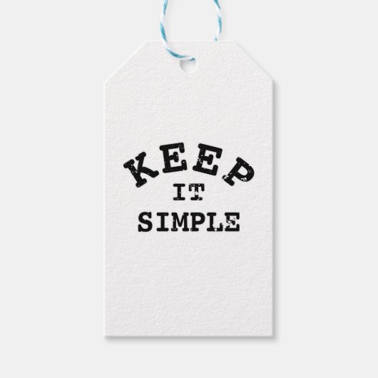 Étiquettes-cadeau Gardez-la simple typographie (Devant)
