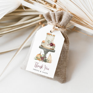 Étiquettes-cadeau Gâteau à étages personnalisé Merci d'automne