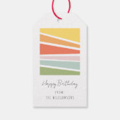 Étiquettes-cadeau Gâteau Arc-en-ciel simple et moderne, heureux voeu (Dos)