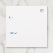 Étiquettes Cadeau Gâteau d'Anniversaire Blanc & Bleu À De (Dos)