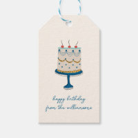 Gâteau d'anniversaire bleu gribouillé mignon avec