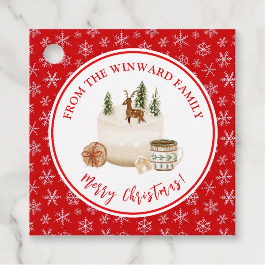 Étiquettes Cadeau Gâteau de Noël (Devant)