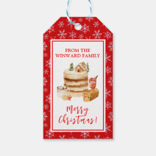 Étiquettes-cadeau Gâteau de Noël de Fêtes de fin d'année