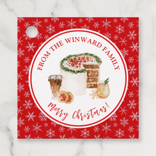 Étiquettes Cadeau Gâteau de Noël de Fêtes de Fin d'Année (Devant)