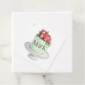 Étiquettes Cadeau Gâteau initial (En situation)