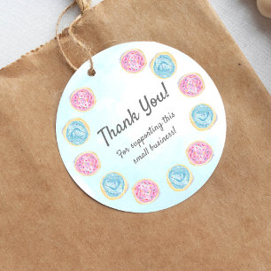 Étiquettes Cadeau Gâteaux de sucre givrés à l'aquarelle Merci Boulan
