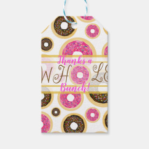 Étiquettes-cadeau Gâteaux Donuts Rose & Marron avec Décorations Mode
