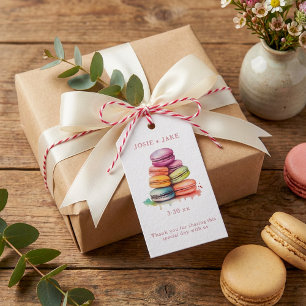 Étiquettes-cadeau Gâteaux macarons d'aquarelle brillants et colorés