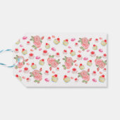 Étiquettes-cadeau Gâteaux sucrés et roses en aquarelle (Dos Horizontal)