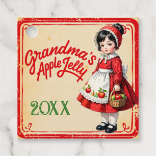 Étiquettes Cadeau Gelée de pomme de grand-mère vintage