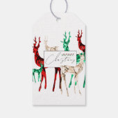 Étiquettes-cadeau Gemstone Crystal Reindeer Joyeux Noël (Dos)
