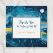 Étiquettes Cadeau Géode Agate Gemstone bleu et or (Dos)