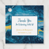 Étiquettes Cadeau Géode Agate Gemstone bleu et or (Devant)