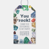 Étiquettes-cadeau Géologie Anniversaire Rocks Gem Dig Merci (Devant)