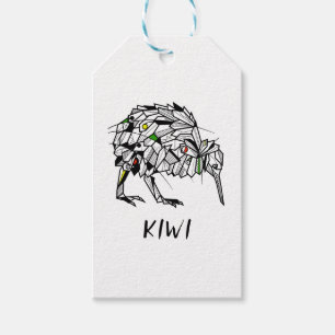 Étiquettes-cadeau Geometric Koru kiwi