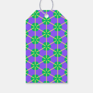 Étiquettes-cadeau Géométrie en explosion en violet, vert et jaune
