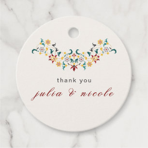 Étiquettes Cadeau Géométrie Vintage Motif Classique Intriqué Mariage