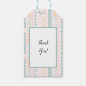 Étiquettes-cadeau Géométrique verte et pêche (Devant)