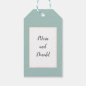 Étiquettes-cadeau Géométrique verte et pêche (Dos)