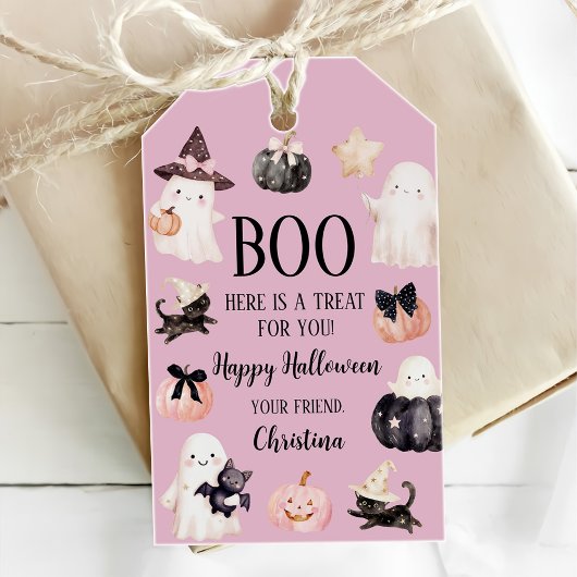 Étiquettes-cadeau Ghost mignonne Halloween Fille 1er anniversaire fê