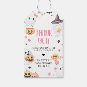 Étiquettes-cadeau Ghost rose Halloween Little Boo Favoriser Tags