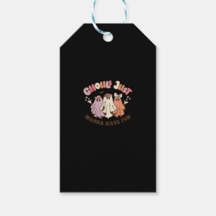 Étiquettes-cadeau Ghouls veut juste s'amuser Retro Halloween Super