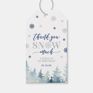 Étiquettes-cadeau Gi de remerciement Hiver de conte de fées Argent &