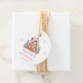 Étiquettes Cadeau Gingerbread House Fille 1er fête d'anniversaire (En situation)