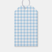 Étiquettes-cadeau Gingham Classique Bleu Bébé (Devant)