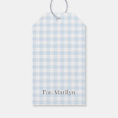 Étiquettes-cadeau Gingham Classique Bleu Bébé (Dos)