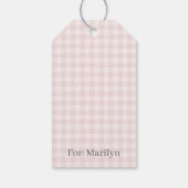 Étiquettes-cadeau Gingham Classique de printemps | Douce rose (Dos)
